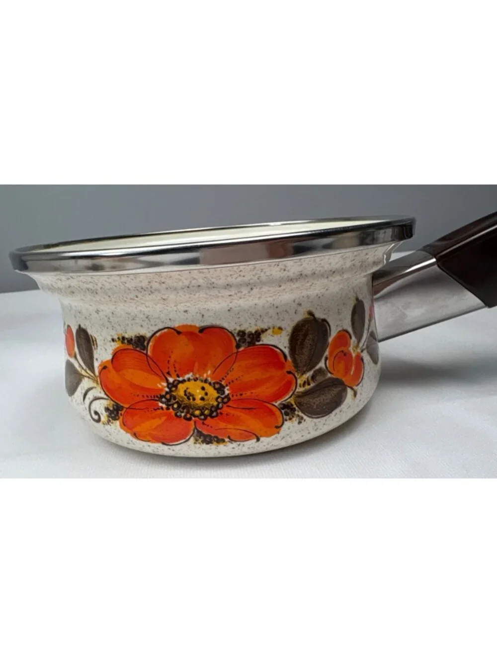 Sanko Ware Show Floral Enamel Saucepan 6